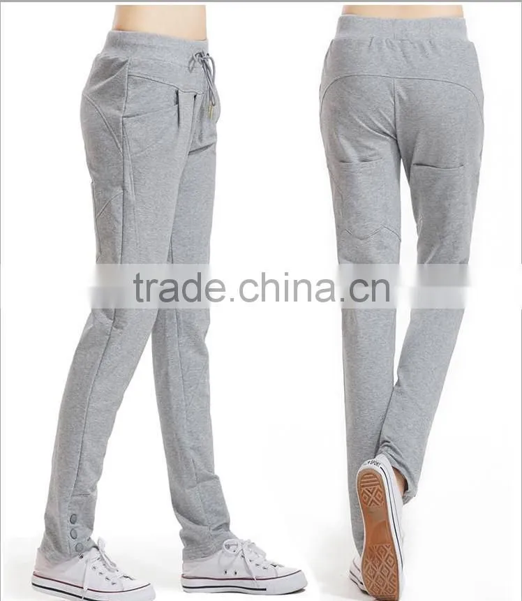 China wholesale Ladies High Quality Slim Fit Pants Womens Casual Sport Pants 2015