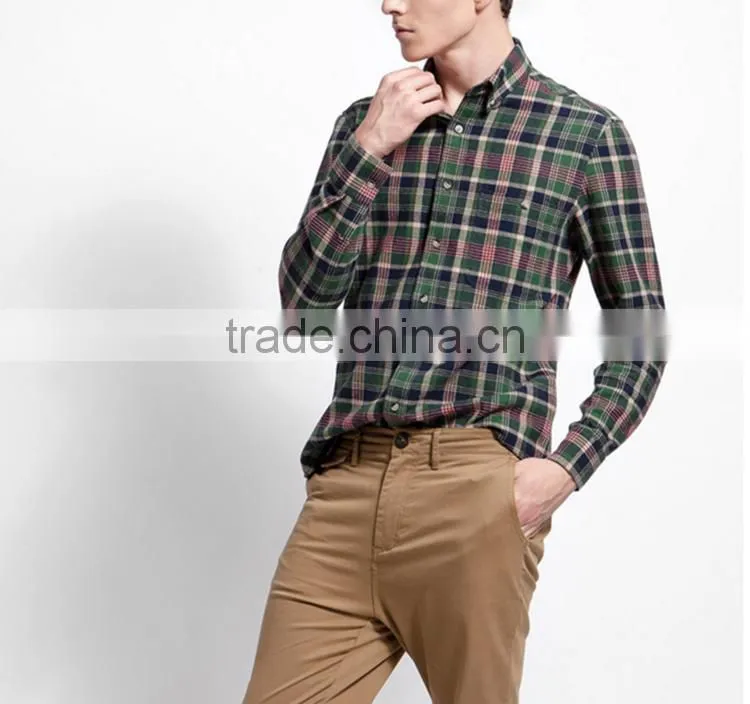 2015 design 100 cotton dress shirt men causal shirt flannel shirt
