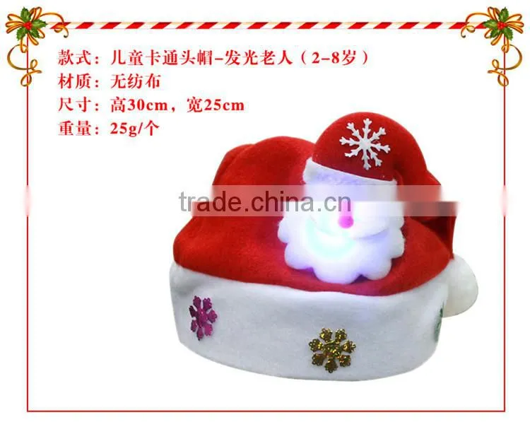 Snow Man Deer Santa Claus Shaped Christmas Hat With Light For Children and Adult