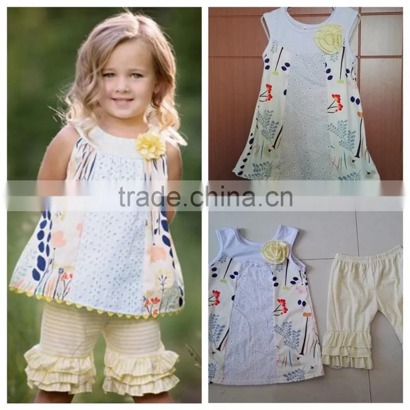 Baby Clothes Set Wholesale Cotton Ruffle Western Outfit Girls Back To School Outfit