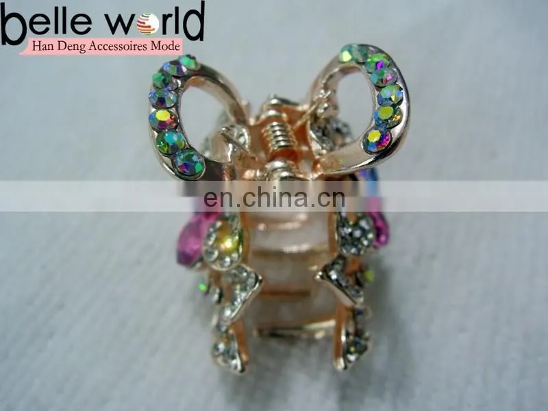 High Quality Flower Rhinestone Jewel Small Hair Claw Clips for Wedding