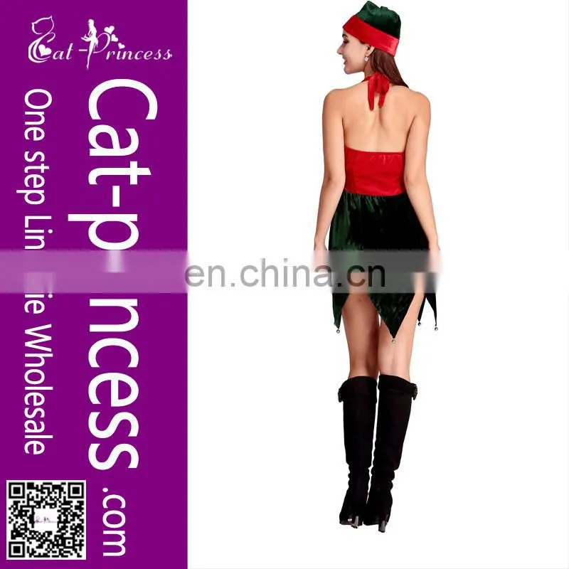 Seductive fashion halter neck girls christmas dress