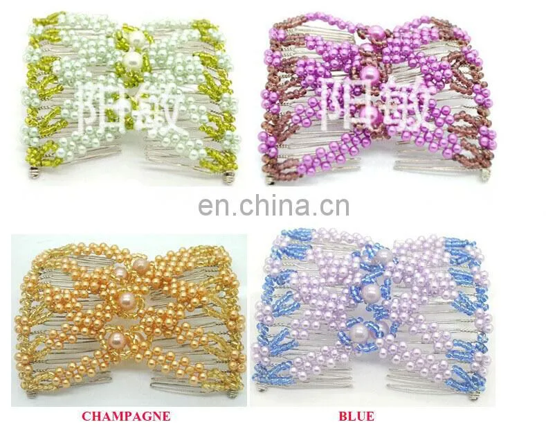 Make your hair elegant double beaded hair combs