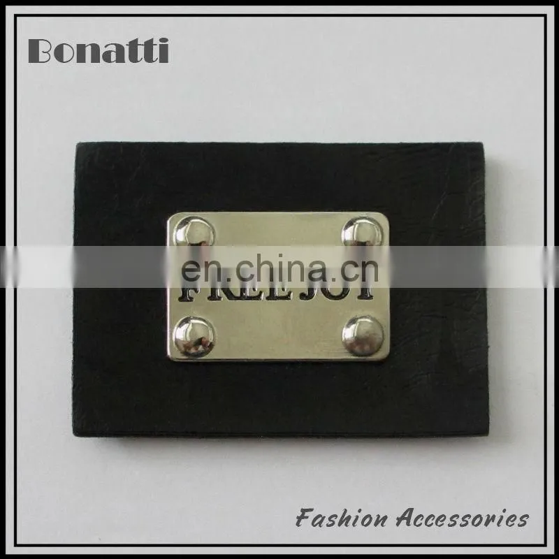 high quality pu leather labels with rhinestone for bags shoes and jeans