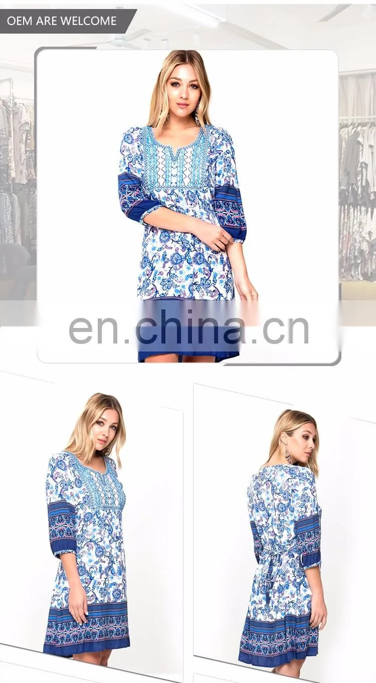 Guangzhou High End Popular Style Ladies Wear Retro Elegant Dress