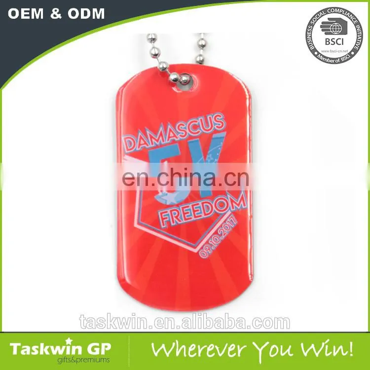 Custom 5K printed dog tag with epoxy from China manufacturer
