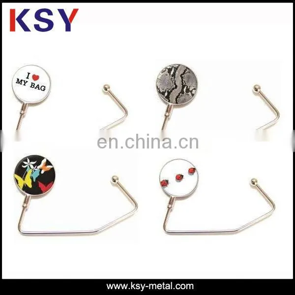 Unfold metal bag hanger hook/OEM metal Purse Hanger for Table
