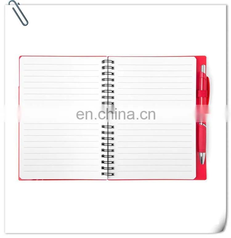 stitch spiral notebook set with pen and wraparound front pockets