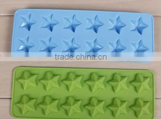 12 star shape silicone cake chocolate ice tray mold