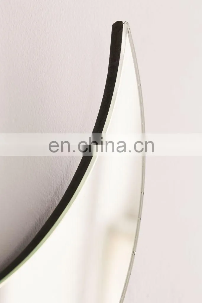 Decorative handmade gypsum cement sand Half Moon mirror set for home wall hanging mirror