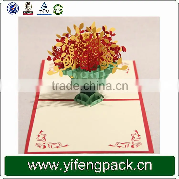 Wholesale birthday cake 3d pop up greeting card/pop up card