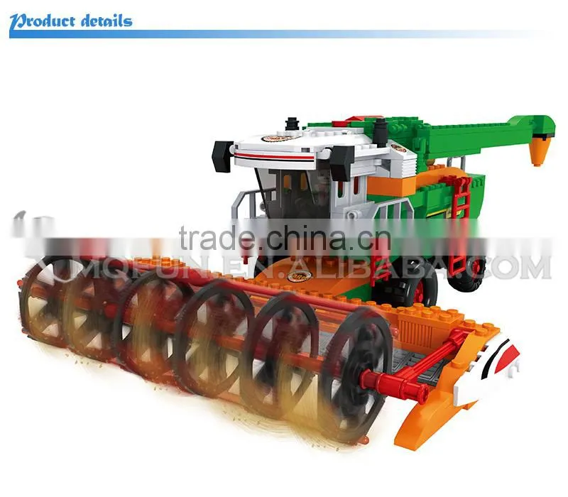 Mini Qute DIY farm farmer transport harvesting implements vehicle action figure plastic building block educational toy NO.28703