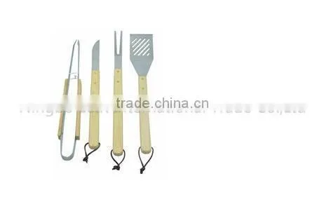 wood handle bbq fork/bbq tool/bbq set