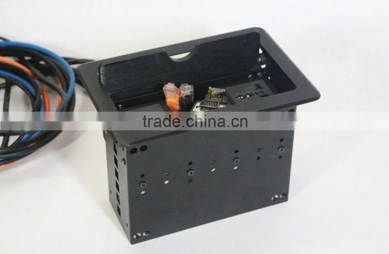 BW Audiovisual Office Furniture Wire Box For Table Top/Desk Power Outlet Box With Cables