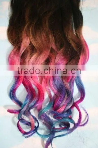 Colorful Natural Wavy Black Clip In Hair Extension Best Quality
