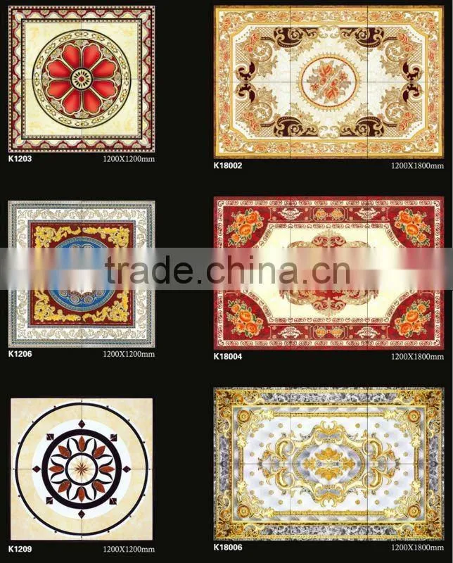 Polished decorative floor tile, Big size carpet floor tile, glazed floor tile 1200*1800mm