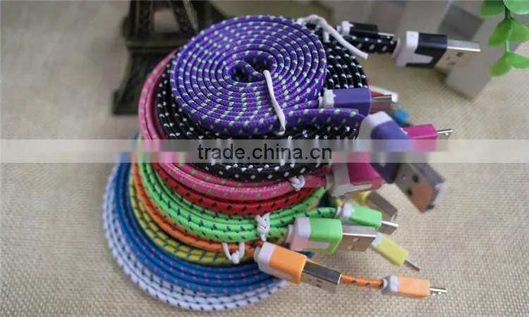 Nylon Flat Noodle Micro USB to Displayport Connector Cable