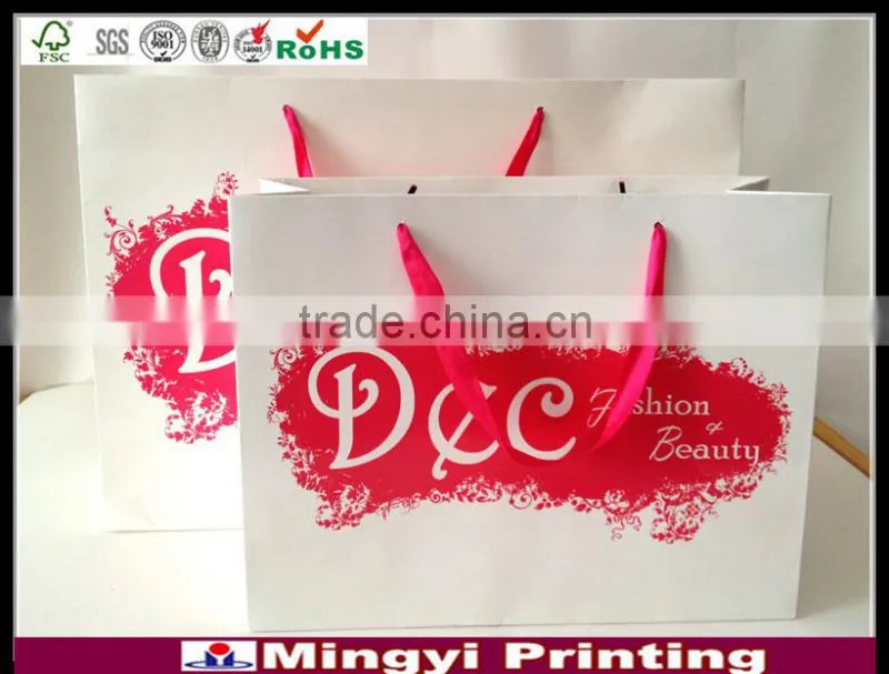 Customer design paper gift bag with handle for shopping