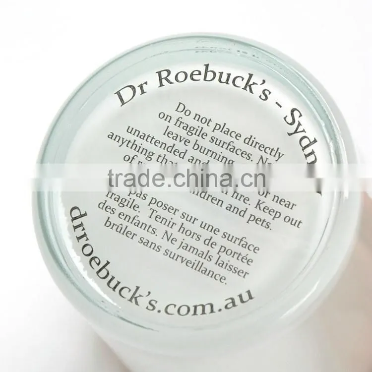 8oz painted white glass candle jars with wood lid for making scented candles
