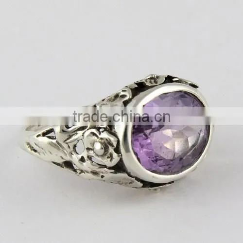 Heart Of Rose Golden Rutile Ring, Gemstone Silver Jewelry, Handmade Silver Jewelry