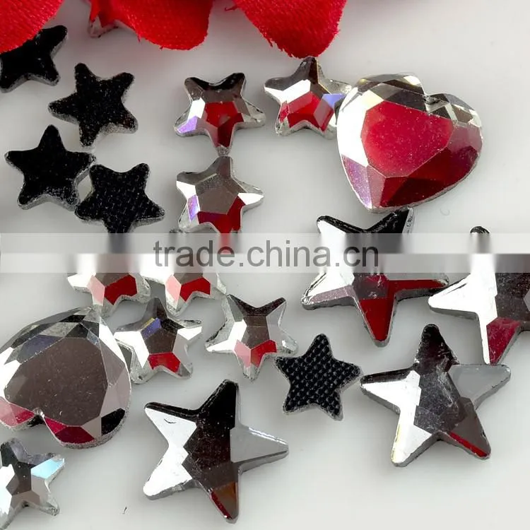 Top Quality Heart Shape DMC Hot Fix Rhinestones Crystal Flatback,Crystal Strass Hotfix, Irregular Shape Pedreria for Garment