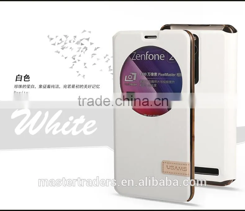 Original USAMS Muge Series Wallet Flip PU Leather Case With PC Back Cover For ASUS ZenFone 2 MT-3615