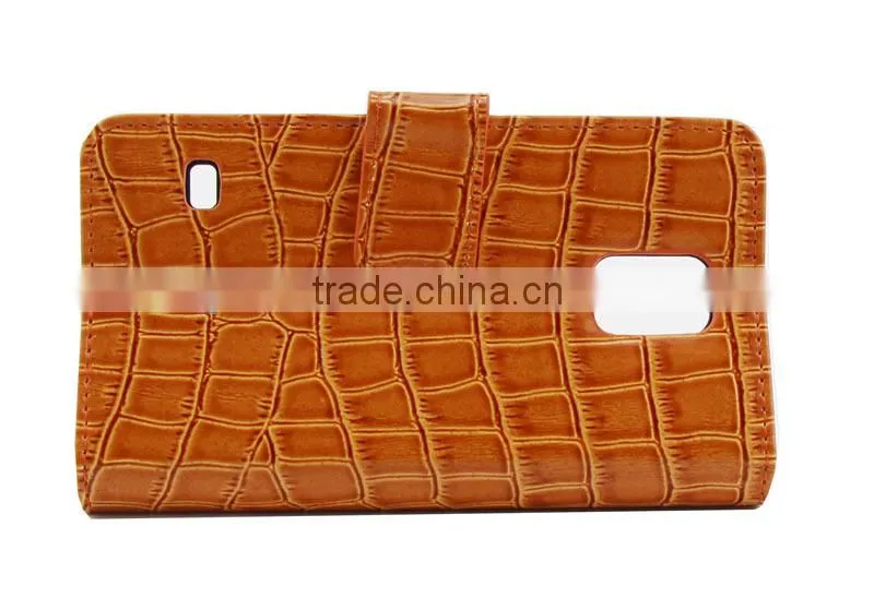 Mobile phone leather case for S5, Funny mobile phone leather case with stand, Ultra-thin crocodile mobile phone leather case