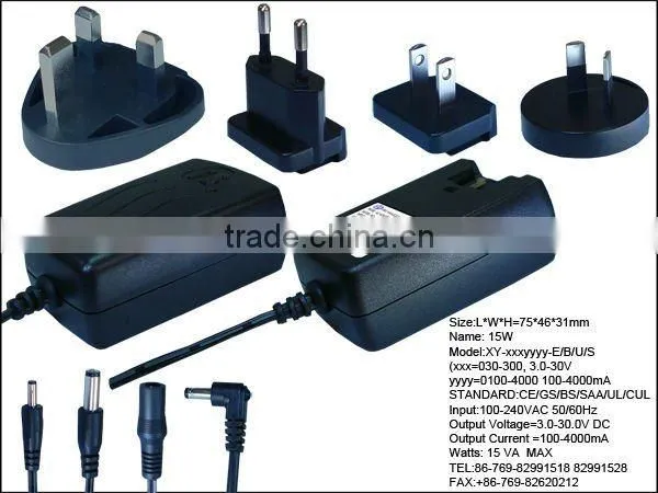 Interchangeable fixed-plug wall-mount adapters