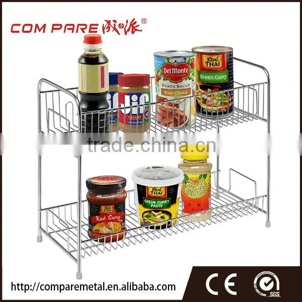 Kitchen chrome plated hanging spice jar rack