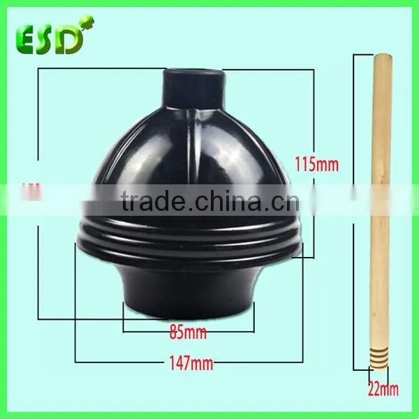 ESD China Suppliers Rubber Toilet Plunger With Wooden Handle