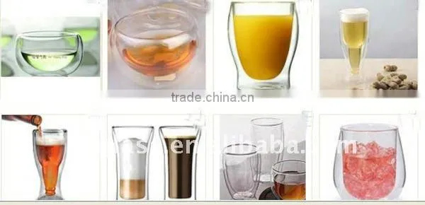 High Borosilicate Double Wall Coffee Square Glass Cup With Handle