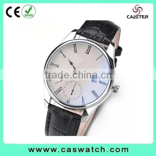 Fancy minimalist design high quality leather watch, delicate waterproof men's watch, leather and metal strap interchangeable
