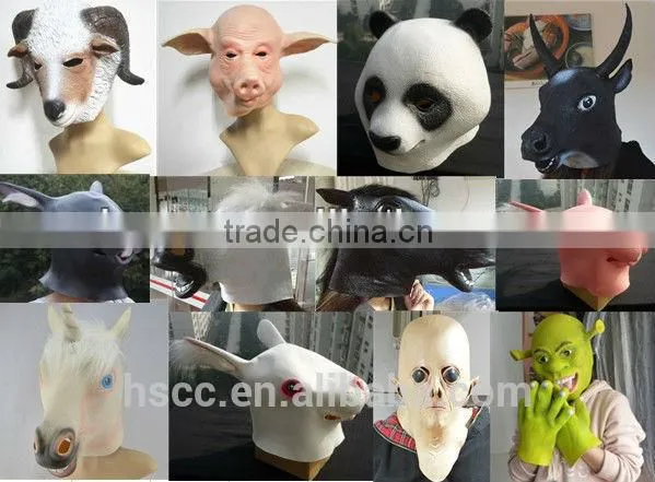 Adults Shrek Fancy Dress Costume Latex Mask with Gloves
