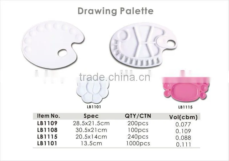 Hot Sale 9 Holes Plastic Painting Palette/drawing color palette