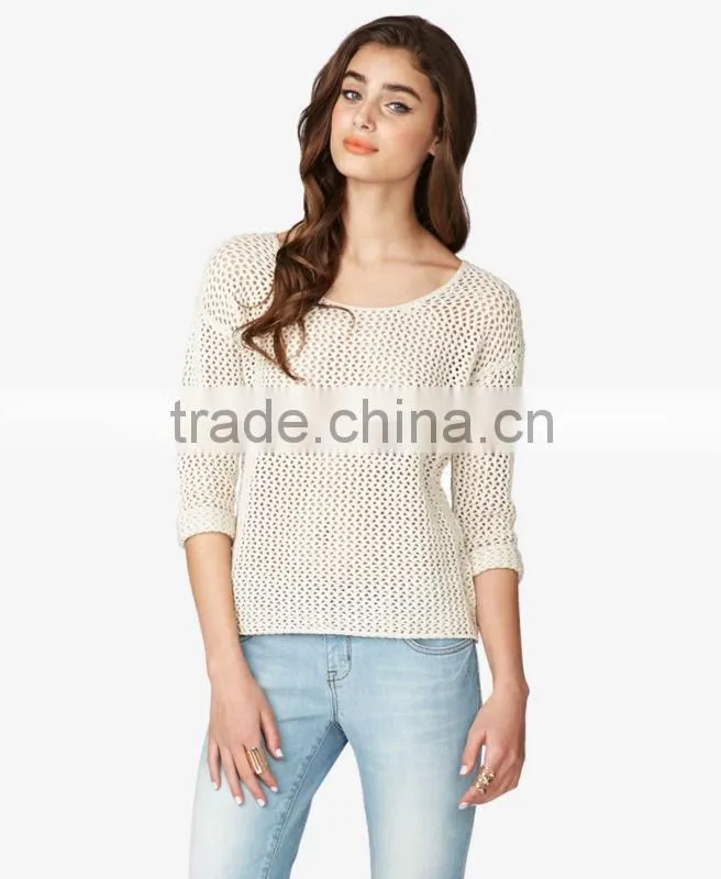 Factory Price Fashionable Open Knit Sweaters For Women