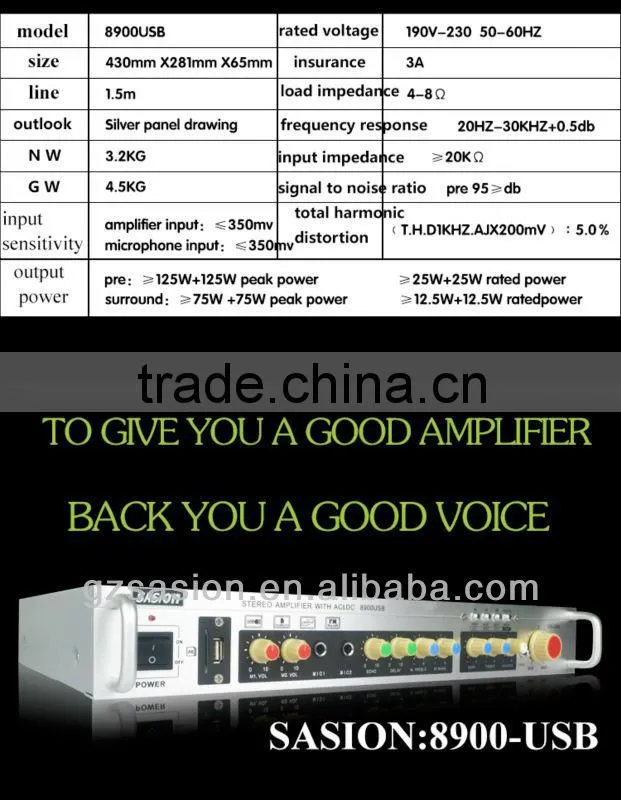 2016 new arrival SASION professional AC/DC amplifiers with USB/SD