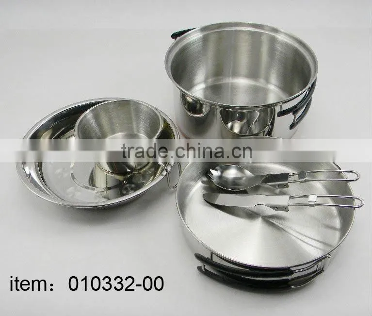 camping cookware stainless steel 1 person