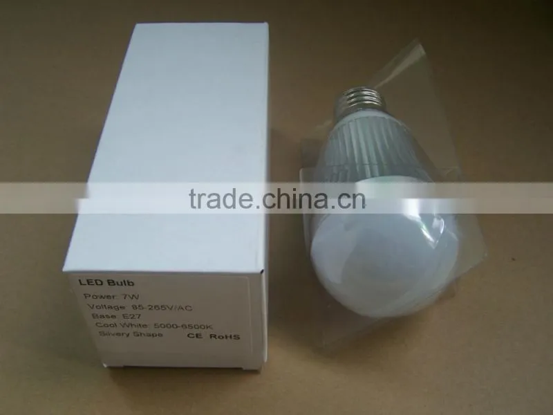 High power led lights E27 light bulb, led bulb of Silver Black shell color