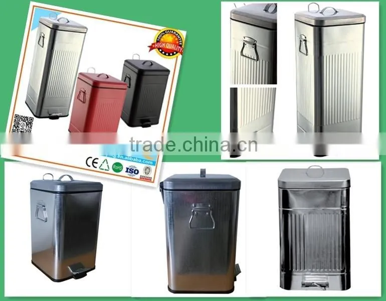 20L metal foot pedal dustbin for waste office waste Garbage Bin For Sale