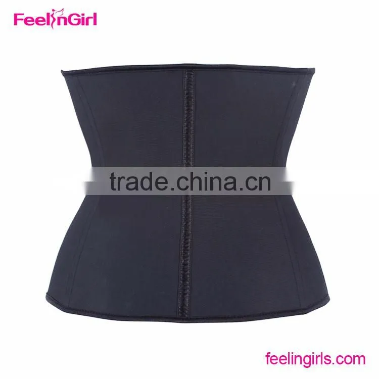 Black 9 Steel Boned Trimming Shaper Latex Waist Corset