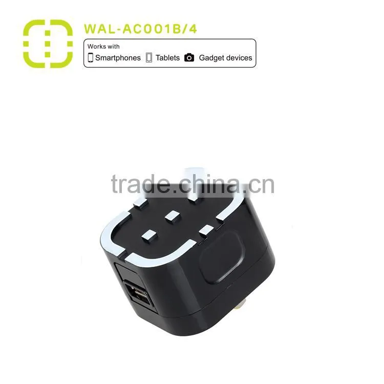 Latest Walnut 2.1A mobile phone USB main charger for smartphone