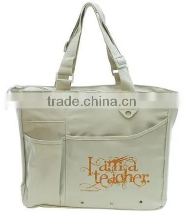 Portable large content custom teacher tote bag
