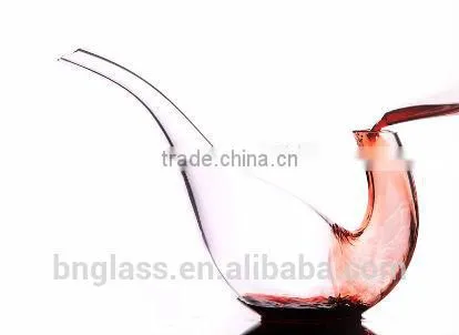300ML Round clear glass wine decanter with handle