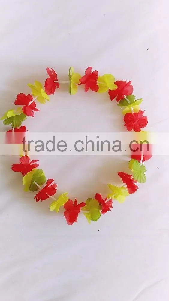 Customized Promotional Colorful Flower Lei Hawaii Collar for Hawaii
