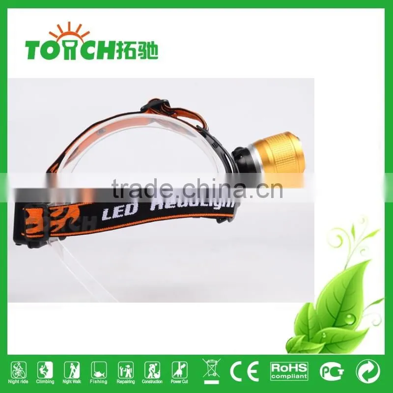 LED Hunting Light CRE E XM-L T6 LED Focus Headlight Headlamp 2000LM Zoomable Adjustable Light for Camping Hiking + Car Charger