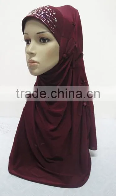 H293 latest muslim hijab with buttons,muslim scarf
