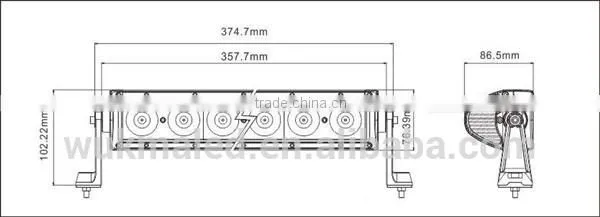 13.5 inch 60w Single Row LED Light Bar, track and offroad led light bars
