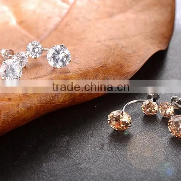 lady's earring rose gold fashion brass earring wholesale