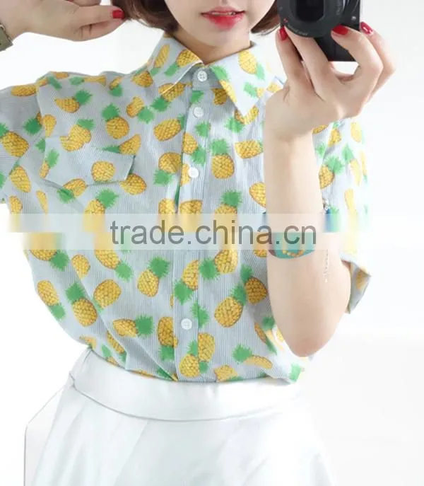 Hawaiian Islands women's aloha shirt fabric leisure shirt fabric