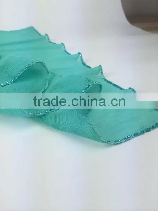 100% Silk beading hijab cap muslim scarf